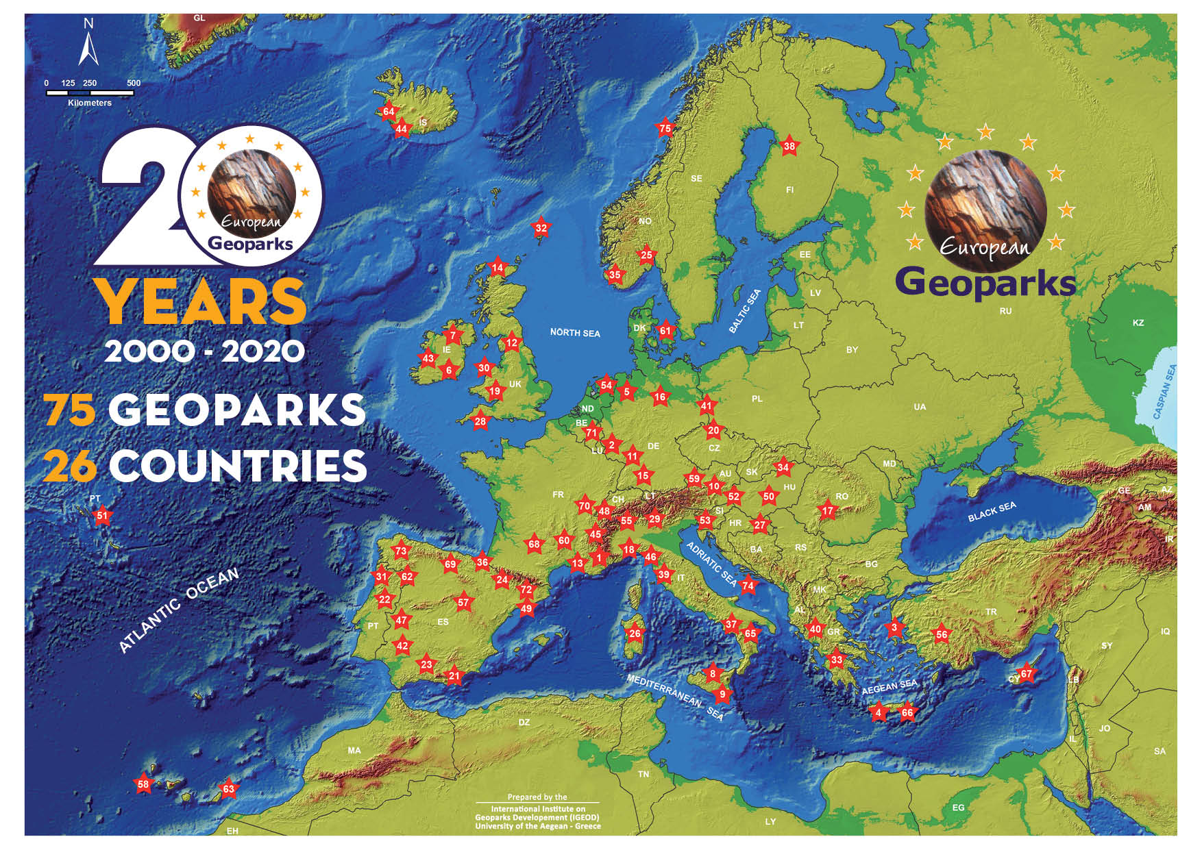 Mappa dei Geoparchi europei